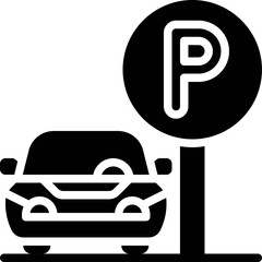 Parking sign icon, Parking lot related vector