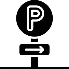 Directional Parking sign icon, Parking lot related vector