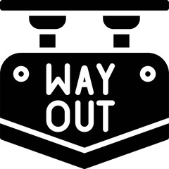 Way Out sign icon, Parking lot related vector