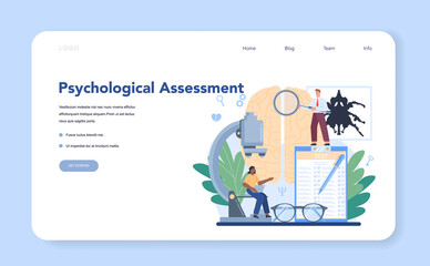Psychiatrist web banner or landing page. Mental health diagnostic.