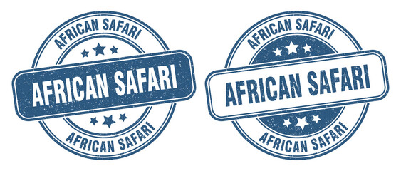 african safari stamp. african safari label. round grunge sign © Aquir