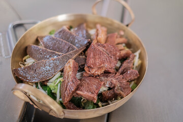 Excellent tasty beef noodle, which is a favorite food in Thailand.