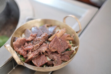 Excellent tasty beef noodle, which is a favorite food in Thailand.