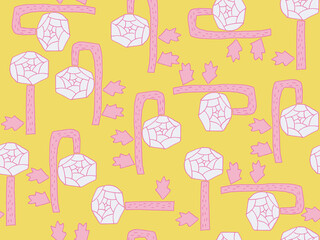 Seamless pattern of flowers, vector illustration
