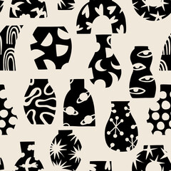 Vector Boho textured silhouettte monochrome drawing