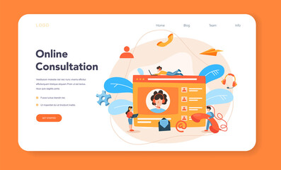 Professional consulting web banner or landing page. Research