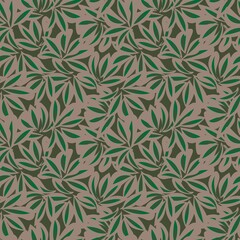 Green Botanical Floral Seamless Pattern Background