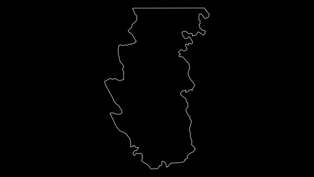 Bafata Guinea-Bissau region map outline animation