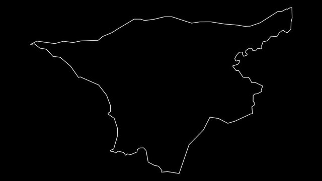 Cacheu Guinea-Bissau region map outline animation