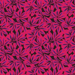 Purple Botanical Floral Seamless Pattern Background