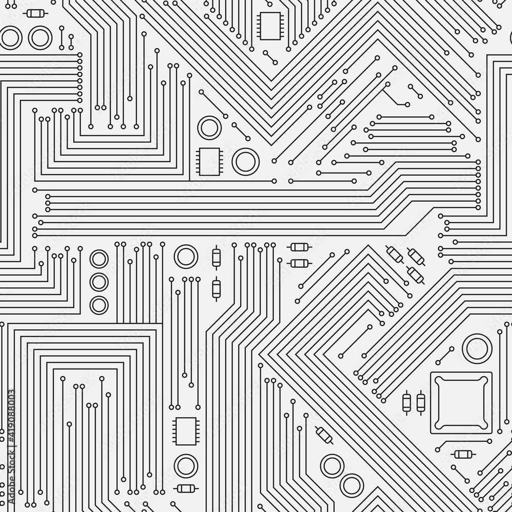 Poster electronic boards texture. computer circuit board cpu chip surface energy network system stylized sy