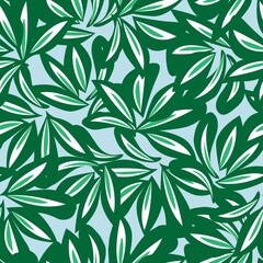 Sky blue Botanical Floral Seamless Pattern Background