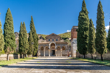 Fototapeta na wymiar Benedictine Abbey of Sant’Angelo in Formis, dedicated to the Archangel Michael. Capua, Campania, Italy.
