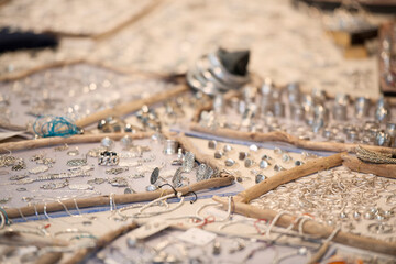 Costume jewelery for sale at the flea market