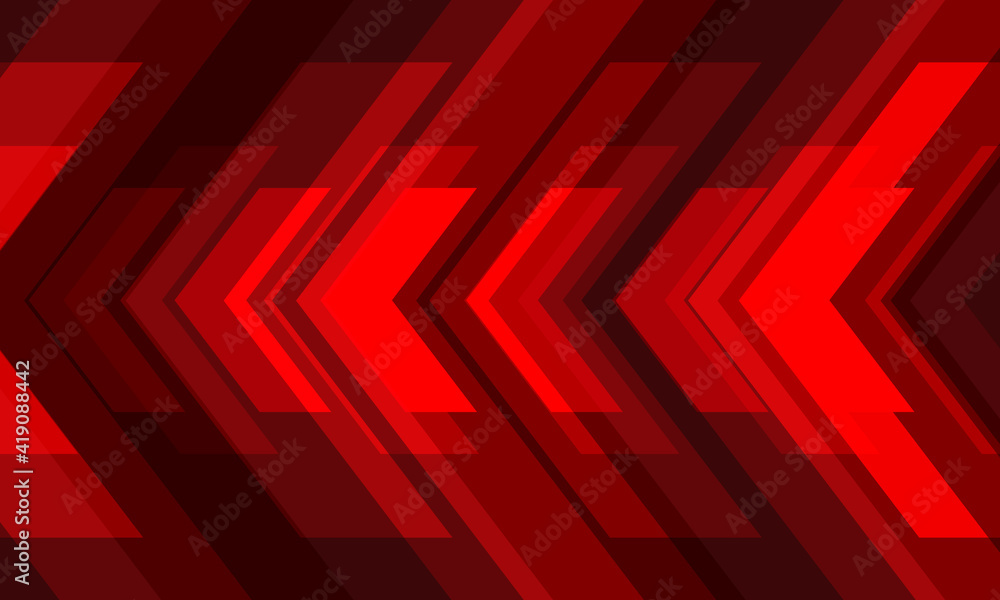 Poster abstract red tone arrows direction overlap design modern futuristic background vector illustration.