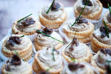 Different types of finger food for appetizer.