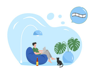 Relaxing at home People Online movies Internet TV