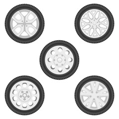Car wheels vector