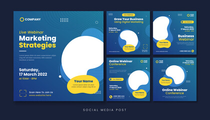 Business webinar social media post template