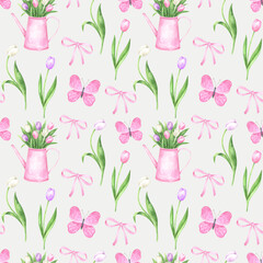 Pink Spring Seamless Pattern