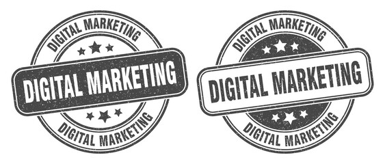 digital marketing stamp. digital marketing label. round grunge sign