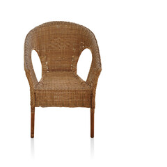  front view beautiful wooden chair with backrest on white background, object, furniture, copy space