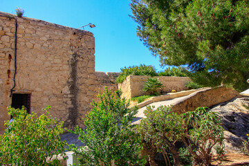 Alicante Spain; 07/22/2018: castle of santa barbara de alicante