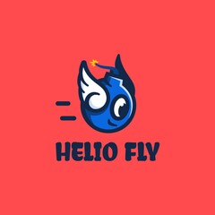 Vector Logo Illustration Boom Mascot Cartoon Style.