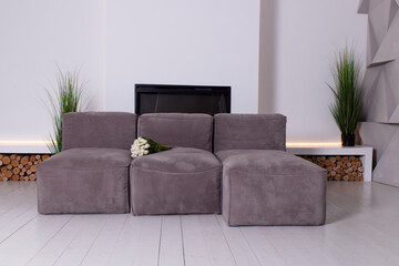 sofa in the interior, bright beautiful room