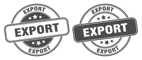 export stamp. export label. round grunge sign