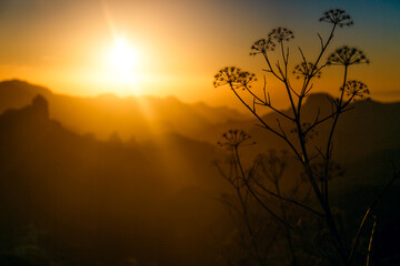 
italian sunset in the mountains