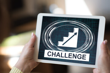 Challenge concept on a tablet