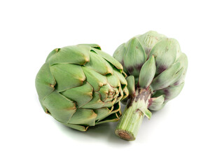 Fototapeta premium Fresh Artichoke, Green Artichokes, Raw Edible Cynara Flower