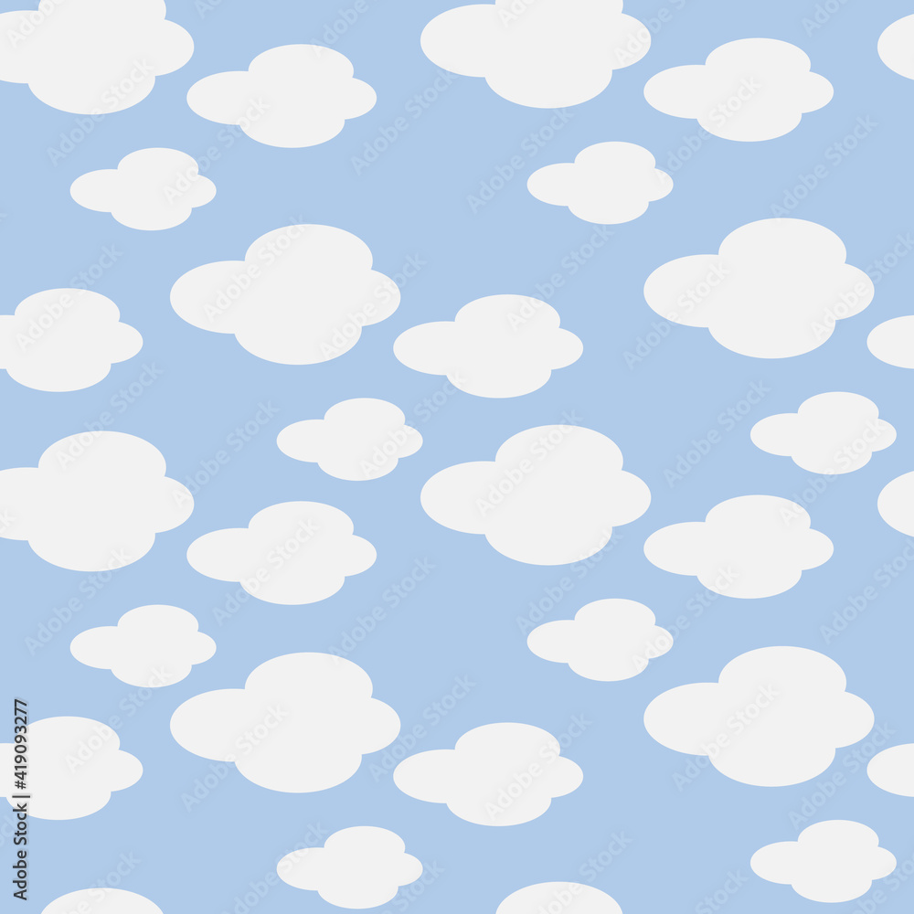 Poster clouds vector seamless repeat pattern print background