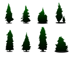 Obraz premium Collection of flat trees Icon. Can be used to illustrate any nature or healthy lifestyle topic.