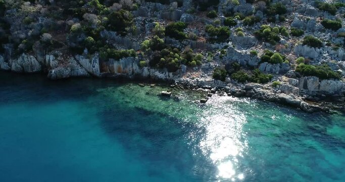 Kekova resort is one of the important place of tourism in Turkey. Kekova is also a region located in the sunken city. Kekova, Antalya, Turkey.