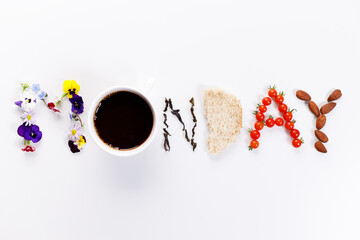 The word MONDAY written in flower made Letters