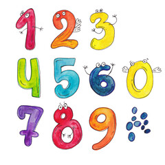 funny numbers, drawing with colored numbers