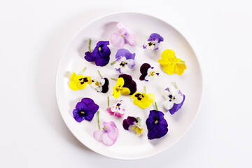 Edible Flowers in a white plate