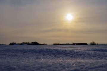 Obraz premium .winter landscape with sun