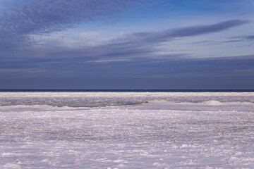 frozen sea in winter