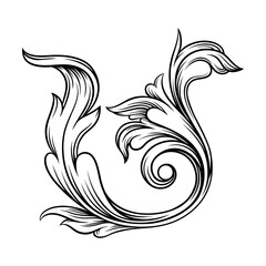 Fototapeta premium Baroque Scroll as Element of Ornament and Graphic Design with Spiral and Circular Motif Vector Illustration