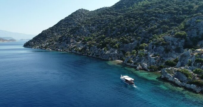 Kekova resort is one of the important place of tourism in Turkey. Kekova is also a region located in the sunken city. Kekova, Antalya, Turkey.