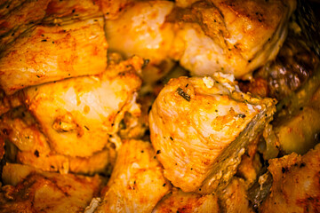 stewed chicken in curry souse, macro