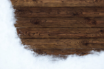 Old wood texture with snow
