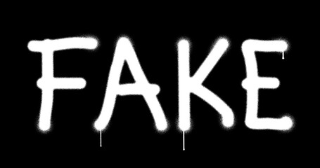 Fake sign spray painted isolated