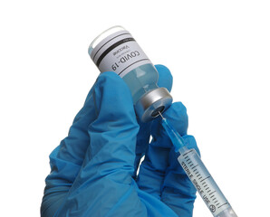 Doctor hand holding a syringe with vaccines