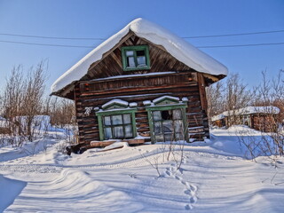 house in the snow