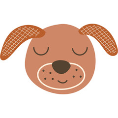 Cute baby dog face. Vector illustration.