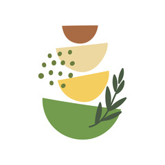 Abstract composition with shapes. Vector illustration.